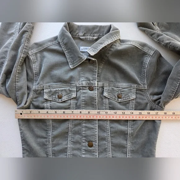 Gap 1969 Gray Corduroy Trucker Jacket XS Vintage Boho Utility Indie Gorpcore - Picture 6 of 8